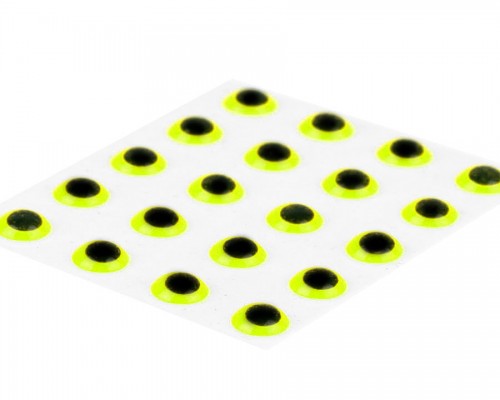 3D Epoxy Eyes, Fluo Yellow, 3.5 mm
